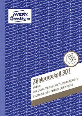 AVERY Zweckform 307 Zählprotokoll für offene Ladenkassen (A5, von Steuerberatern