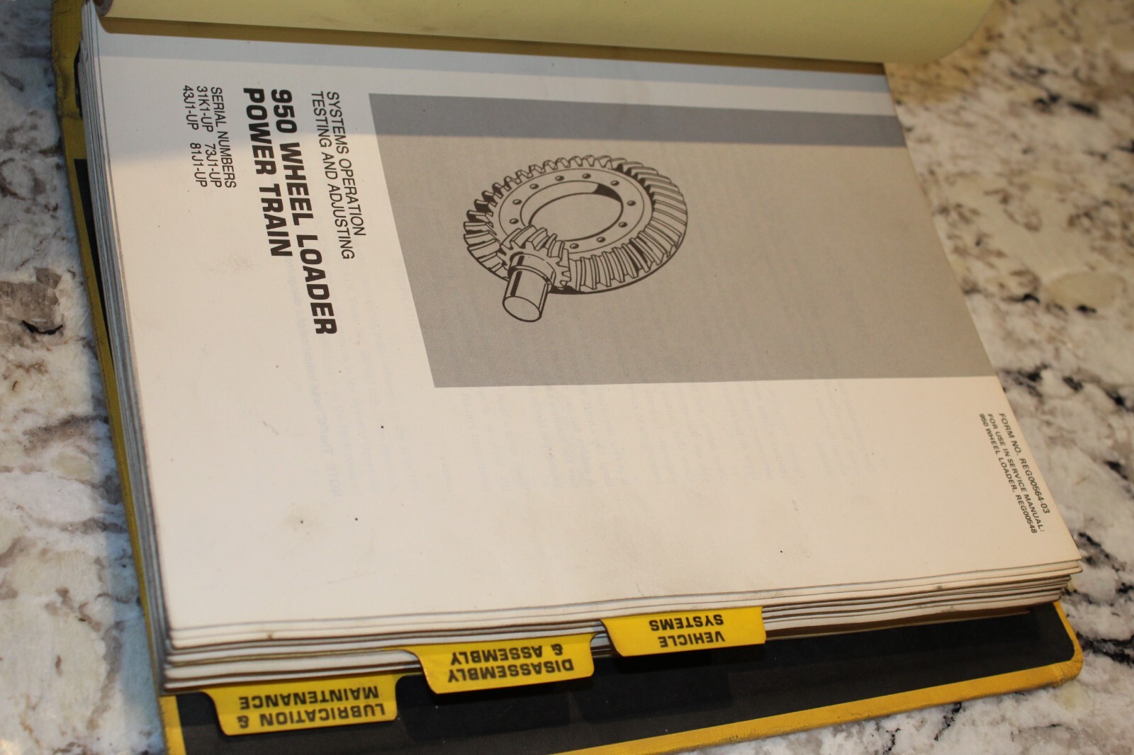 CAT Caterpillar 950 SERVICE SHOP REPAIR MANUAL WHEEL LOADER sn 31K 43J