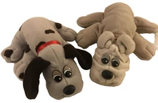 2pc Tonka lot Pound Puppy Plush Gray Spots Pound Puppie