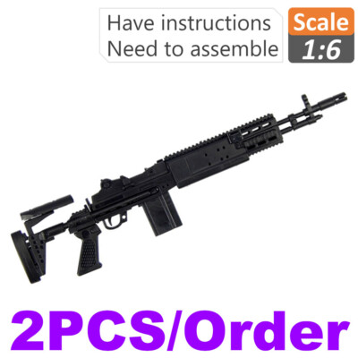 1:6 Scale Model Assembly Sniper Rifle Gun 4D Black M14EBR For 12'' Figure Toy ++