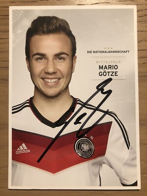 Hand signed autograph card postcard * Mario Götze * DFB national team World Cup 2014