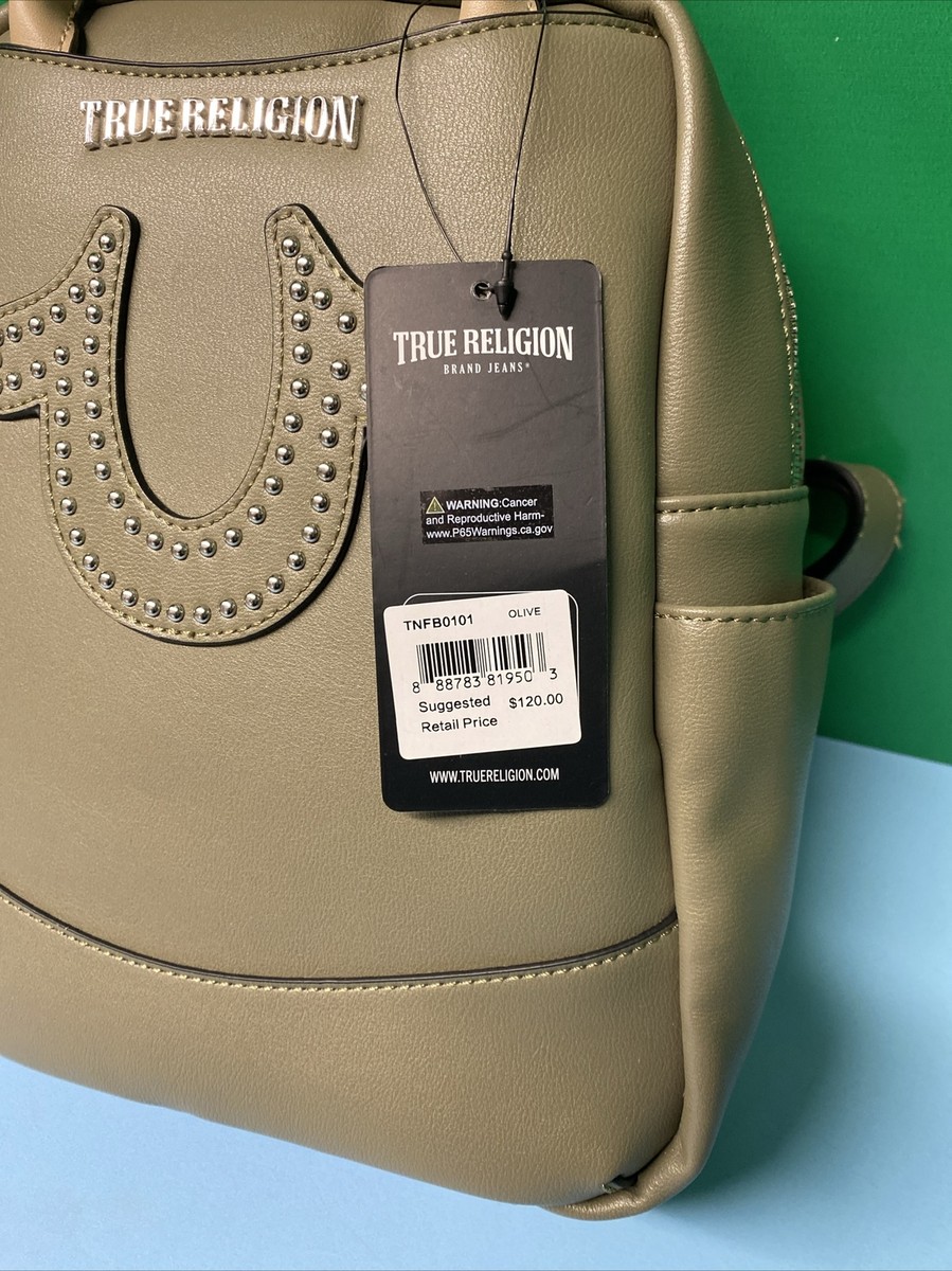 True Religion Studded Horseshoe Mini Backpack in Olive | NWT  display picture 3