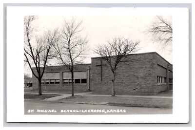 RPPC St. Michael School, La Crosse Kansas KS Postcard