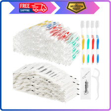 Bulk Toothbrushes Dental Floss Set Individually Wrapped Soft Bristl