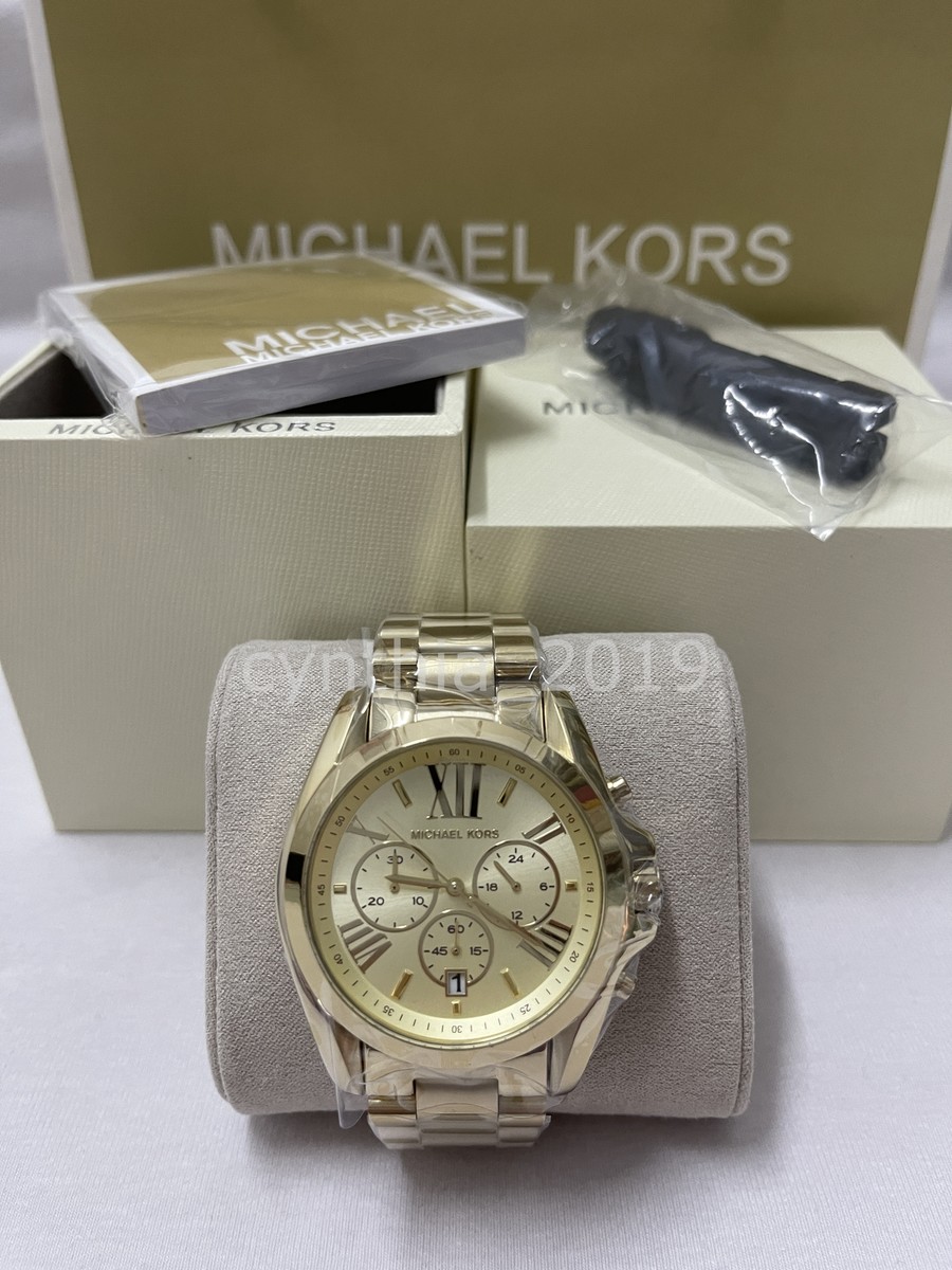 Michael Kors MK5605 Bradshaw Gold Tone Chronograph 43mm Dial