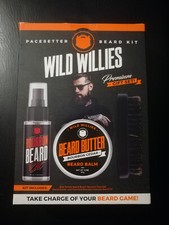 Wild Willies The Pacesetter Men's Beard Grooming Kit, 3 Piece Premium Gift Set