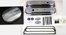 Chrome Finned Aluminum 1987 Up Valve Covers Wbreather Pcv Sbc 350 Vortec Tbi
