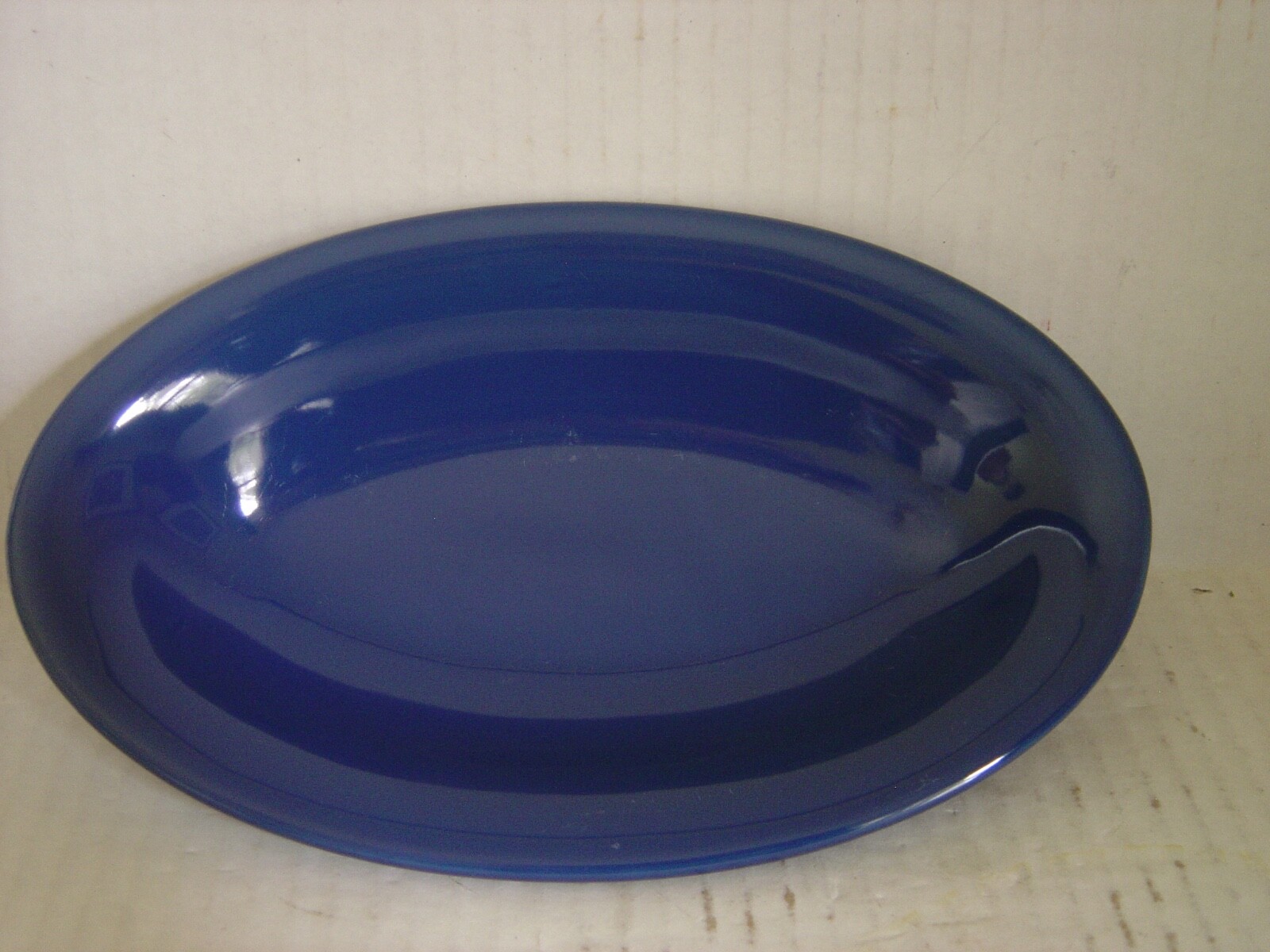 SET OF FOUR PFALTZGRAFF SOLID COLOR BRIGHTS OCEAN BLUE OVAL DESSERT