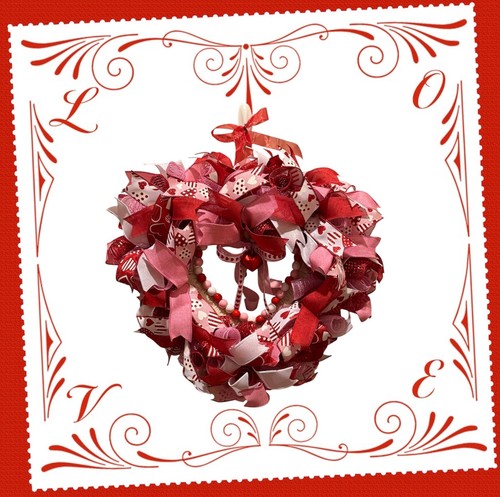 Valentine's Day wreath,Valentine wreath,Valentines Decor,Valentines Heart wreath - Picture 8 of 17