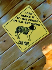 LANDSCAPING STREET CROSSING SIGN ST BERNARD I CAN MAKE IT TO THE FENCE 2.8 sec