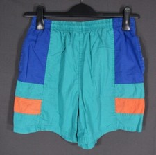 Vintage 80's/90's ISLANDER Swimsuit BLUE/TEAL GREEN/ORANGE Swim Trunks LINED M