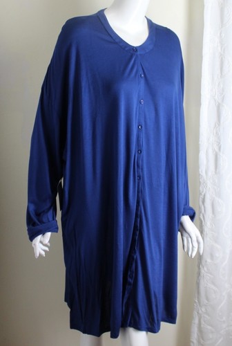 NWT Woman Within Sz 3X Navy JERSEY KNIT So COMFY 39" Long Tunic Shirt Top - 第 7/9 張圖片