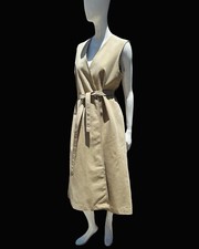 Vintage 70s HALSTON ultrasuede Wrap Around Dress Sleeveless Deep V Neck Mint