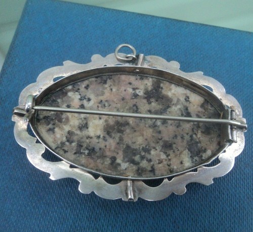 Attractive LARGE Victorian Scottish Silver Agate Brooch c.1890 / 1900 Scotland - Picture 2 of 10
