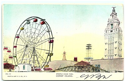 S04-8052, STEEPLE CHASE PARK, CONEY ISLAND, NEW YORK, 1900S POSTCARD