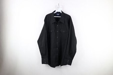 Vintage Wrangler Mens 2XL XXL Western Rodeo Snap Button Collared Shirt Black