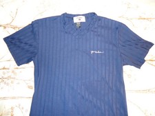 Fubu mens XL navy blue jersey solid short sleeve 100% polyester USA made