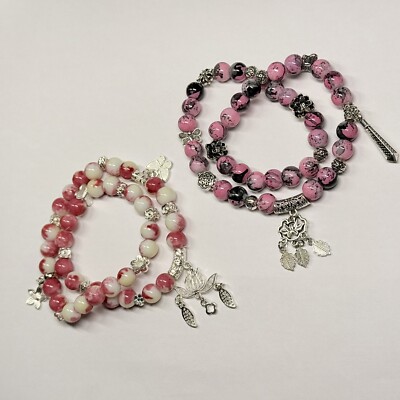 2pcs Double layers Handmade Beaded Couple Bracelets Friendship Gift for Girl