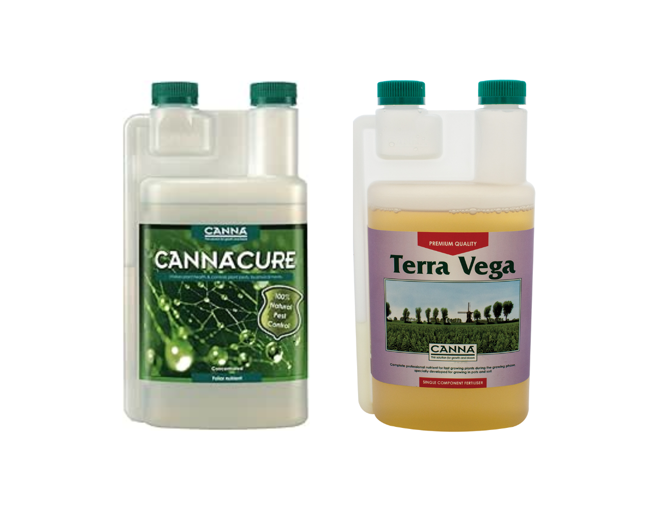 Canna Cure 1L Spider Mite Killer Pest Control & Canna Flores 1L Twin Pack