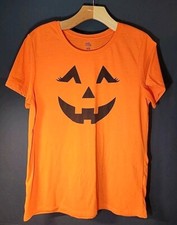 Celebrate Halloween Youth/Junior Large 12-14 Orange Pumpkin Shirt