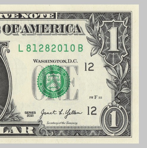 2010 Year Date Note Fancy Serial Number One Dollar Bill - Picture 6 of 12