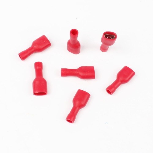 100/10 tlg Flachsteckhülse Kabelschuhe Flachsteckhülsen rot vollisoliert 6,3mm - Bild 5 von 6