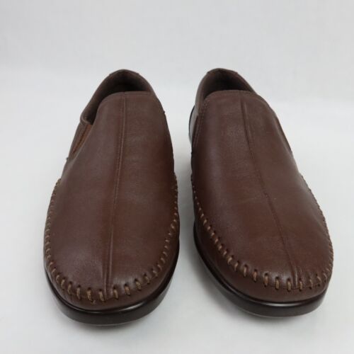 SAS Dream Loafer Shoes Women's 8 Double Wide WW Brown Leather Tripod Comfort Moc - Picture 2 of 19