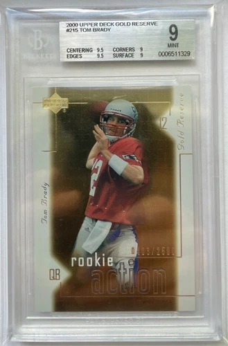 2000 Upper Deck Gold Reserve TOM BRADY #/2500 RC Rookie BGS 9 - .5 Away from GEM
