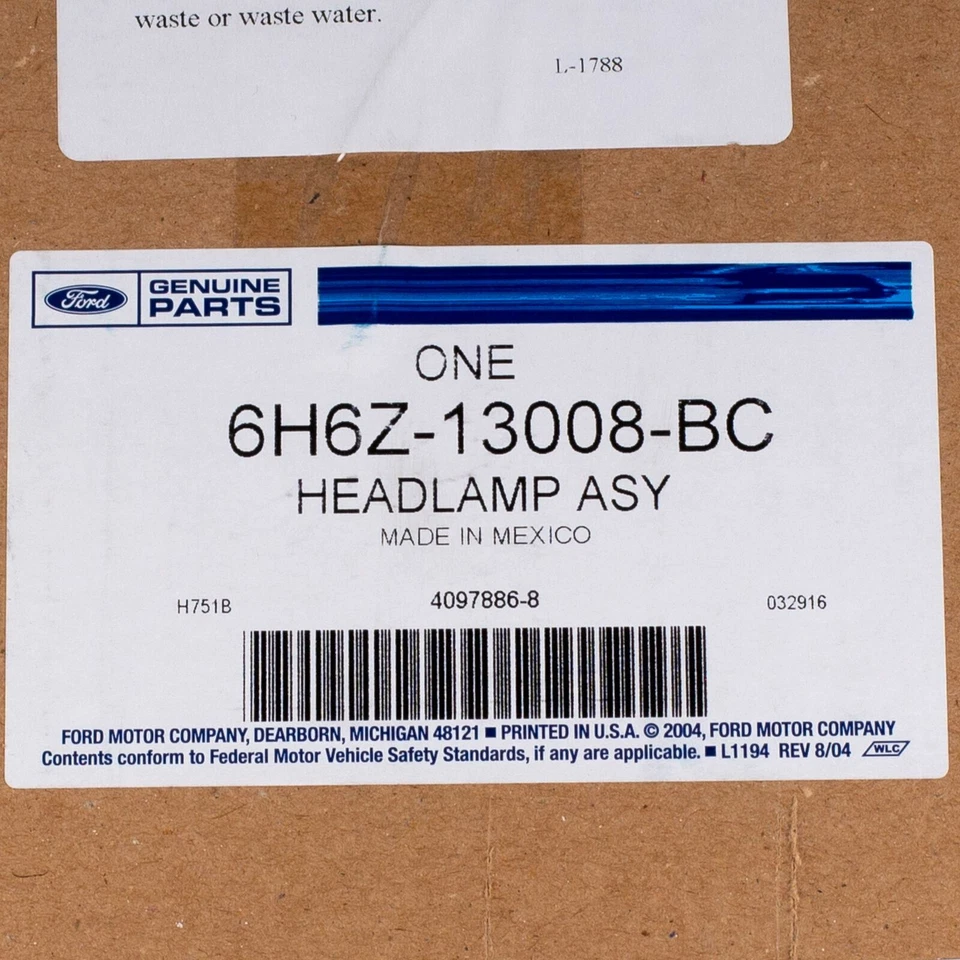 Conjunto de faros OEM NUEVO 2006-2009 Ford Lincoln MKZ Zephyr sedán 6H6Z-13008-Bc Foto 2 de 4