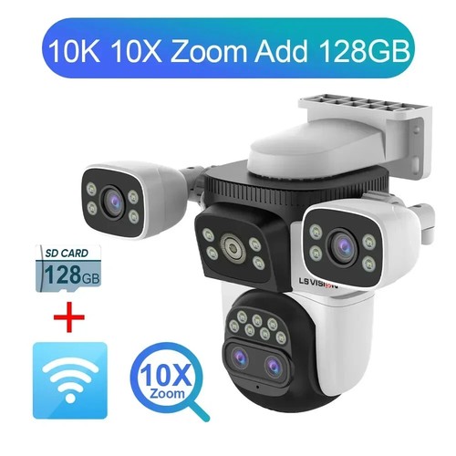 20MP 10X Zoom Four Screen WiFi IP Camera Wireless 10K Four Lens PTZ Surveillance - Picture 10 of 29