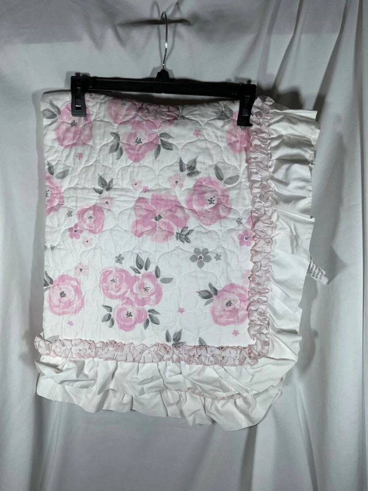 Wendy Bellissimo Savannah Reversible Cuna Edredón Manta Volantes Algodón Rosas Foto 2 de 3