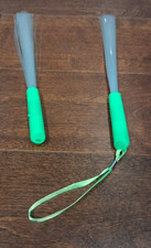 Set of 2 LED Fiber Optic Wands - Neon Green Glow Sticks for Festivals & Parties