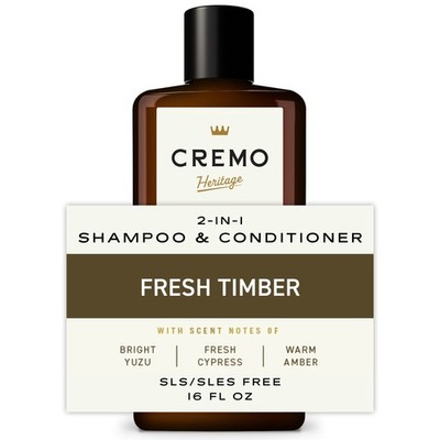 Cremo Heritage 2-in-1 Shampoo & Conditioner, Fresh Timber, 16 fl