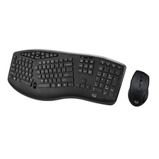 Adesso WKB-1600CB TruForm Media Wireless Ergonomic Keyboard Optical Mouse C...