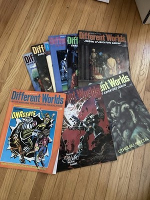 Vintage DIFFERENT WORLDS Role Playing Game Magazine D&D Lot 9 1983-1987 cthulhu