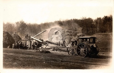 #ad #ad Minneapolis Moline Twin City Gas Tractor Threshing Harvest RPPC Postcard COPY $4.95