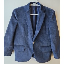 DYLAnno Boys Corduroy Blazer Size 4 Blue Elbow Patch Peru Dress Jacket Blazer