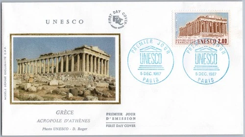 France FDC Paris 1987 Parthenon Acropolis Athens UNESCO