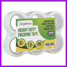Heavy Duty Clear Packing Tape 2.8 mil, 1.88 x 180 Feet 60 Yards- Big 6 Rolls ...