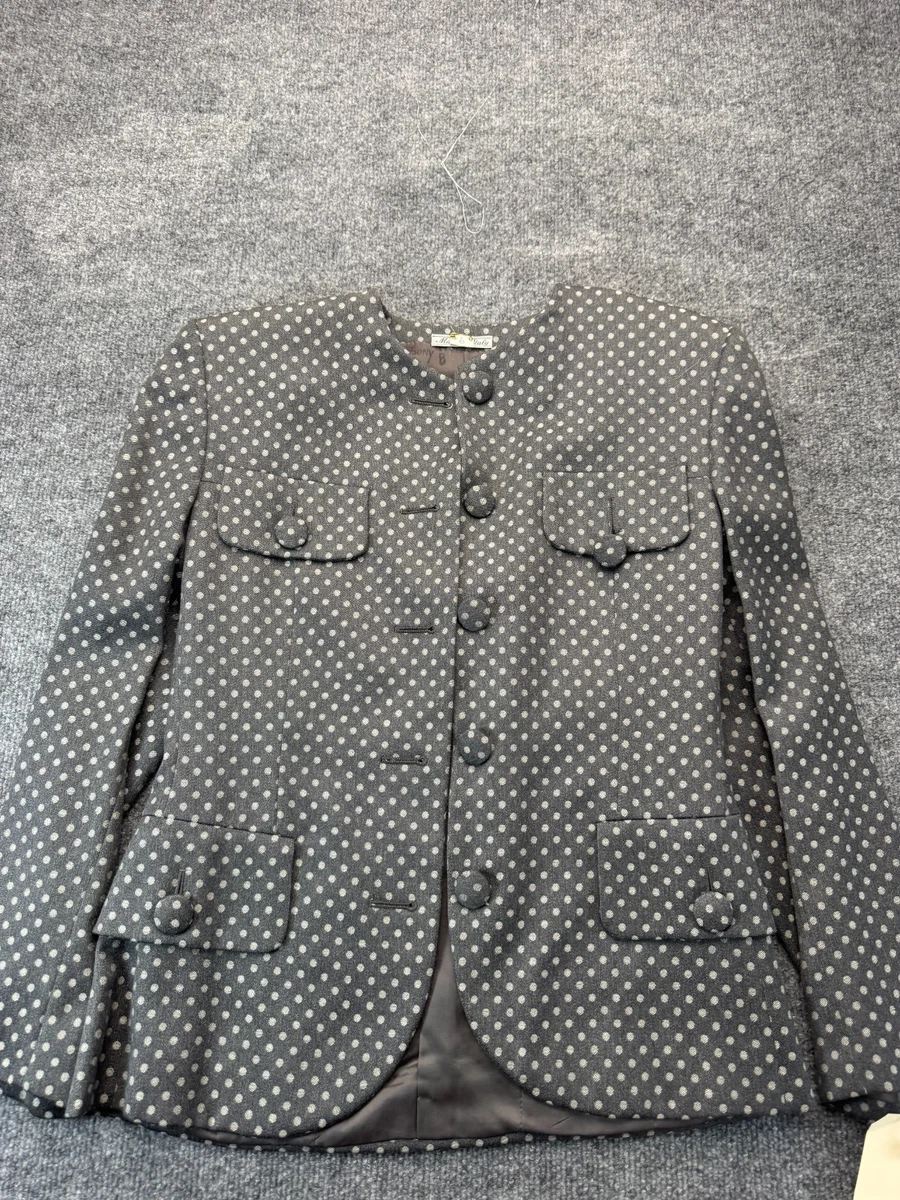 De Colección Burberrys Mujer Falda Traje 40 42 Lunares Lana Blazer Falda Lápiz Italia S