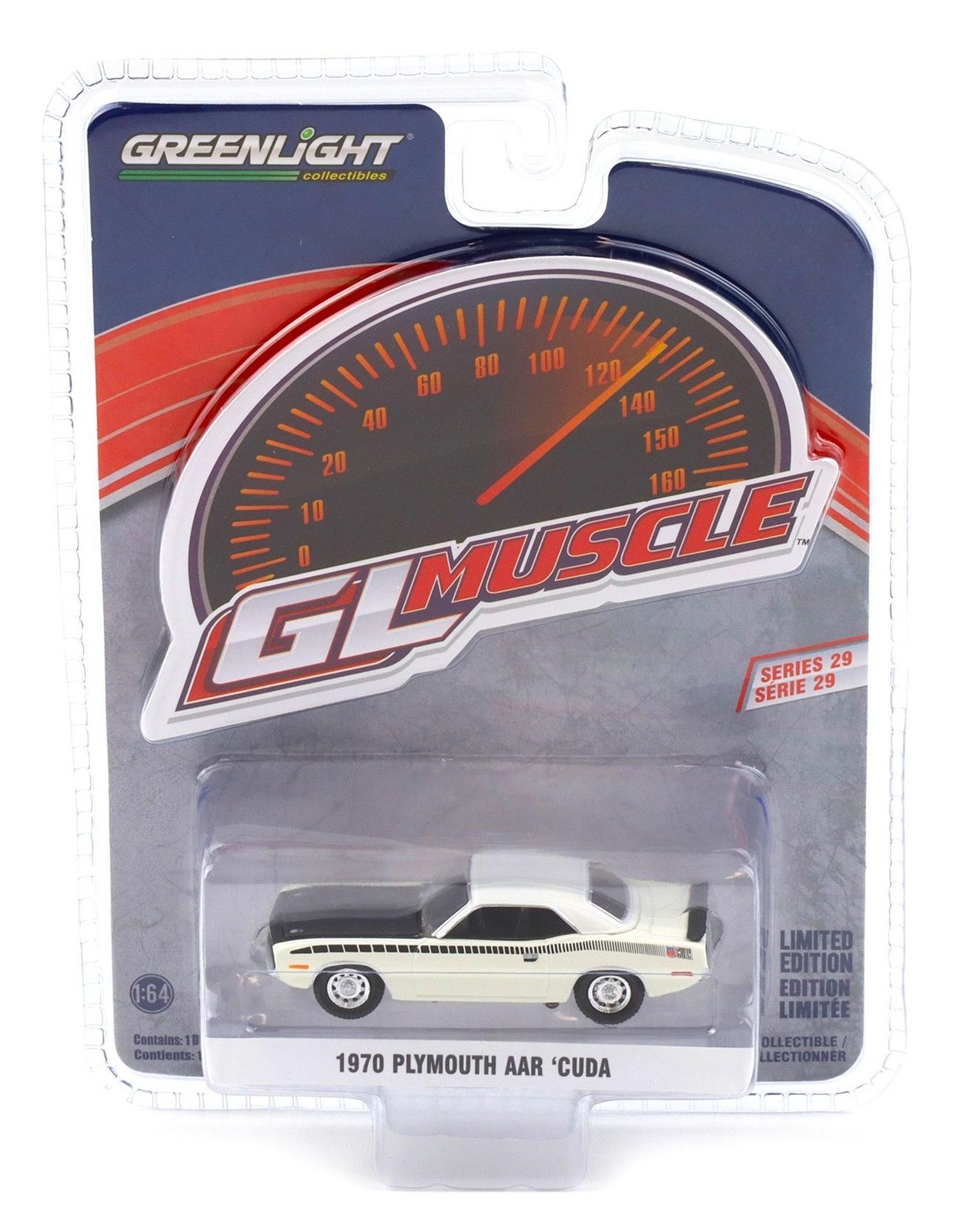 1:64 Greenlight GL Muscle 1970 Plymouth AAR Cuda Alpine White Diecast Car