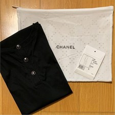 CHANEL T-Shirt Dress Size:S Black good condition SK2043