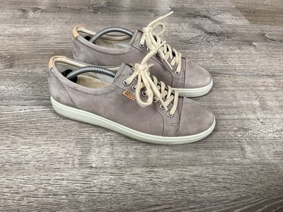 Ecco Danish Design Womens 6 6.5 37 Sneakers Shoes Gray Leather Lace Up Cap Toe