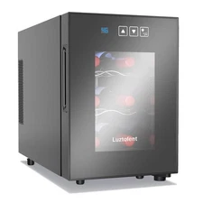 6 Bottles Wine Fridge, Thermoelectric Countertop Wine Cooler Refrigerator, 46-66