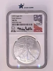 2025 Silver Eagle NGC MS70 Congressman Mike Castle Signed Early Releases