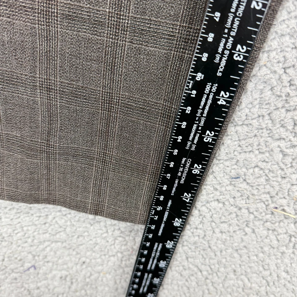 Pantalones de oficina Investments para mujer a cuadros elásticos para carrera marrón gris a cuadros talla 12S Foto 4 de 4
