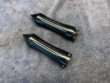 BLACK ALUMINUM FX FL DYNA SOFTAIL TOURING 1" DUAL THROTTLE CABLE CUSTOM GRIPS