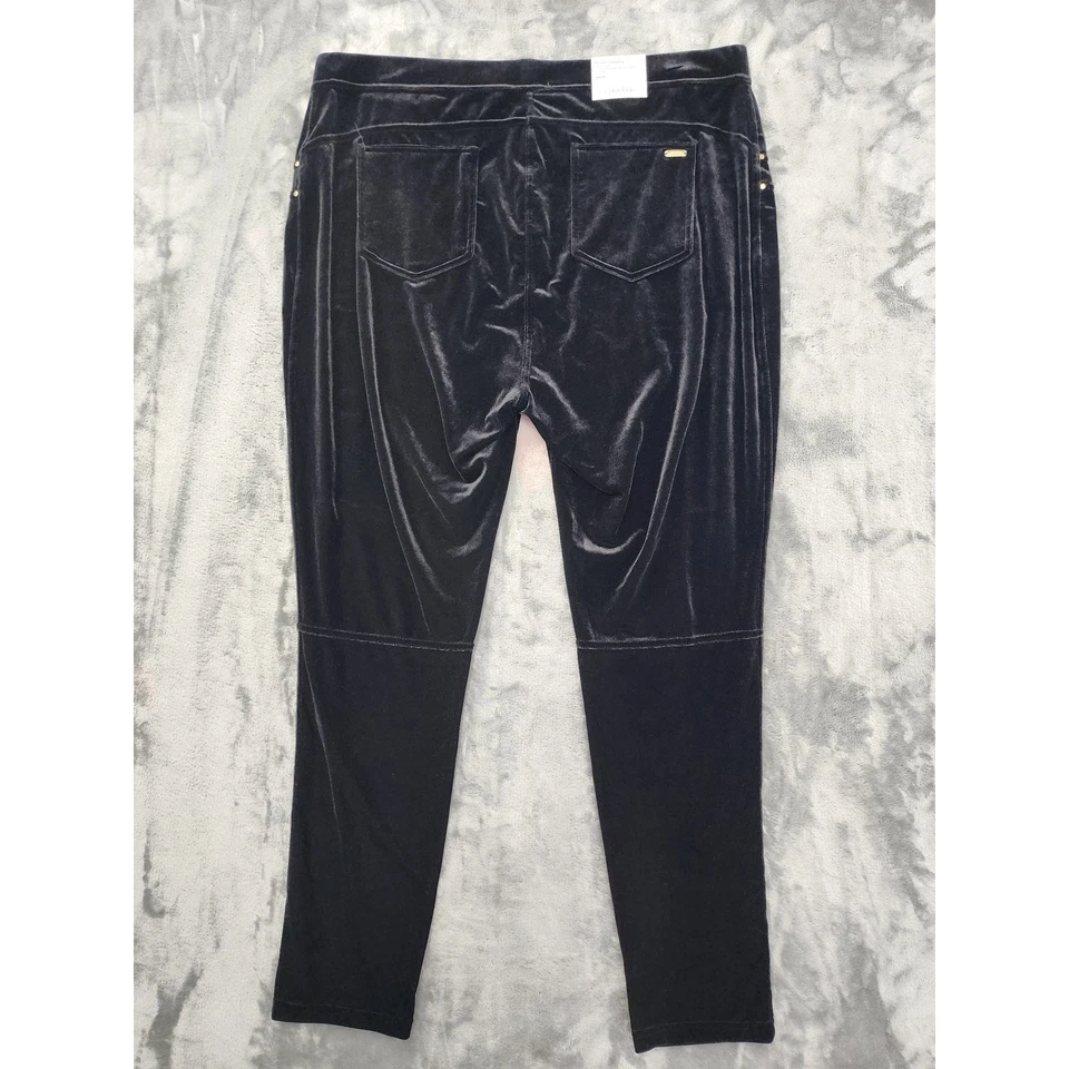 NUEVO Calvin Klein Leggings Modernos Terciopelo Elástico Talla 3X Negro Terciopelo Alto Foto 4 de 4