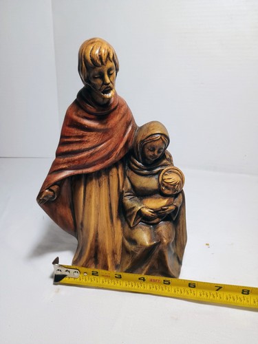 stampo atlantico vintage anni 70 Giuseppe, Maria e Gesù bambino ceramica dipinto a mano - Foto 7 di 8