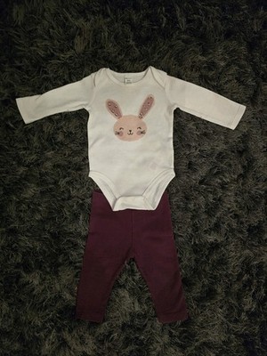 Süßes Hasen Outfit, Kombi Set, Gr. 6 Monate / 68